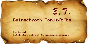 Beinschroth Tonuzóba névjegykártya